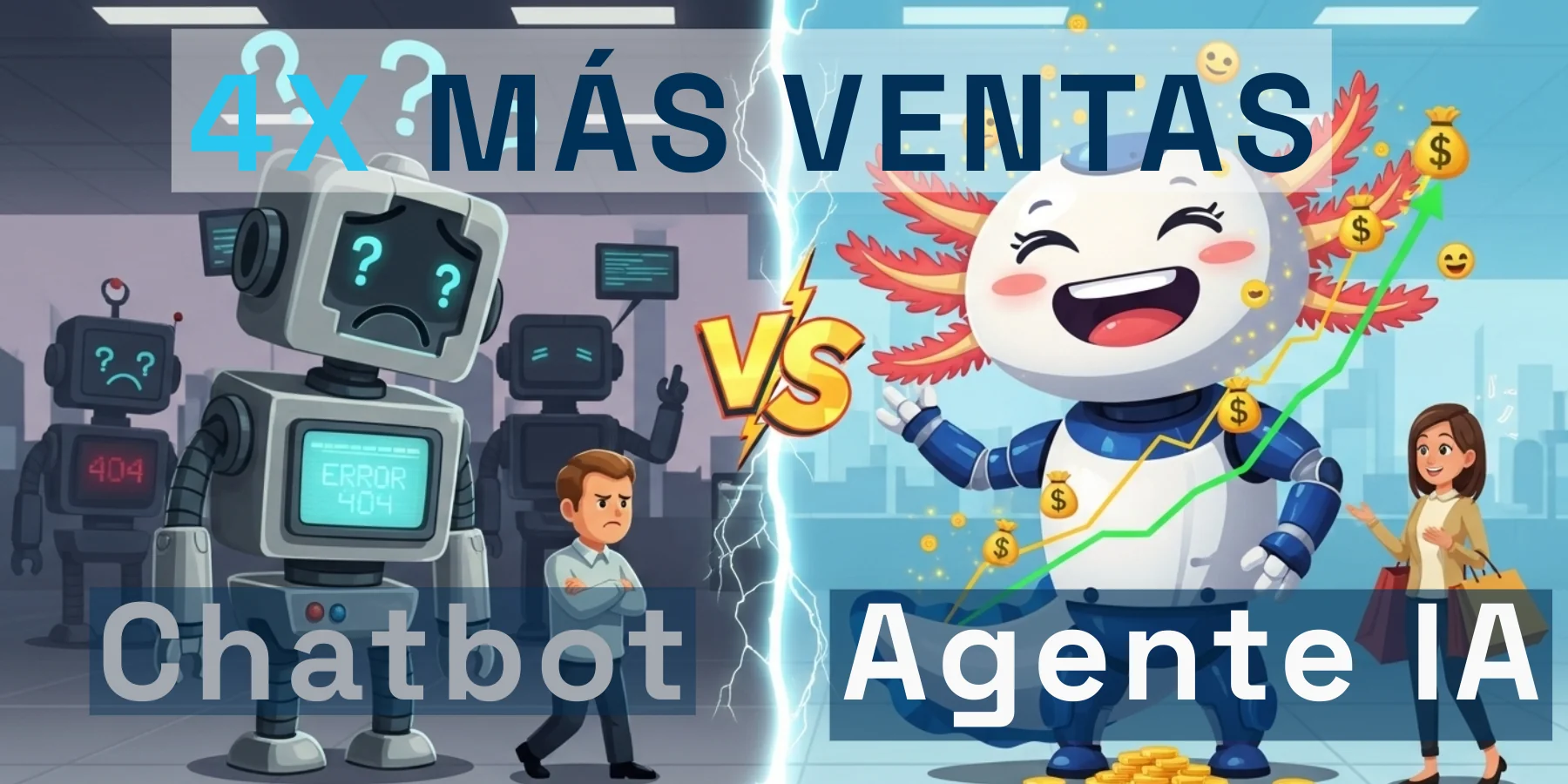 Chatbot vs Agente IA: Diferencia que Triplica Ventas