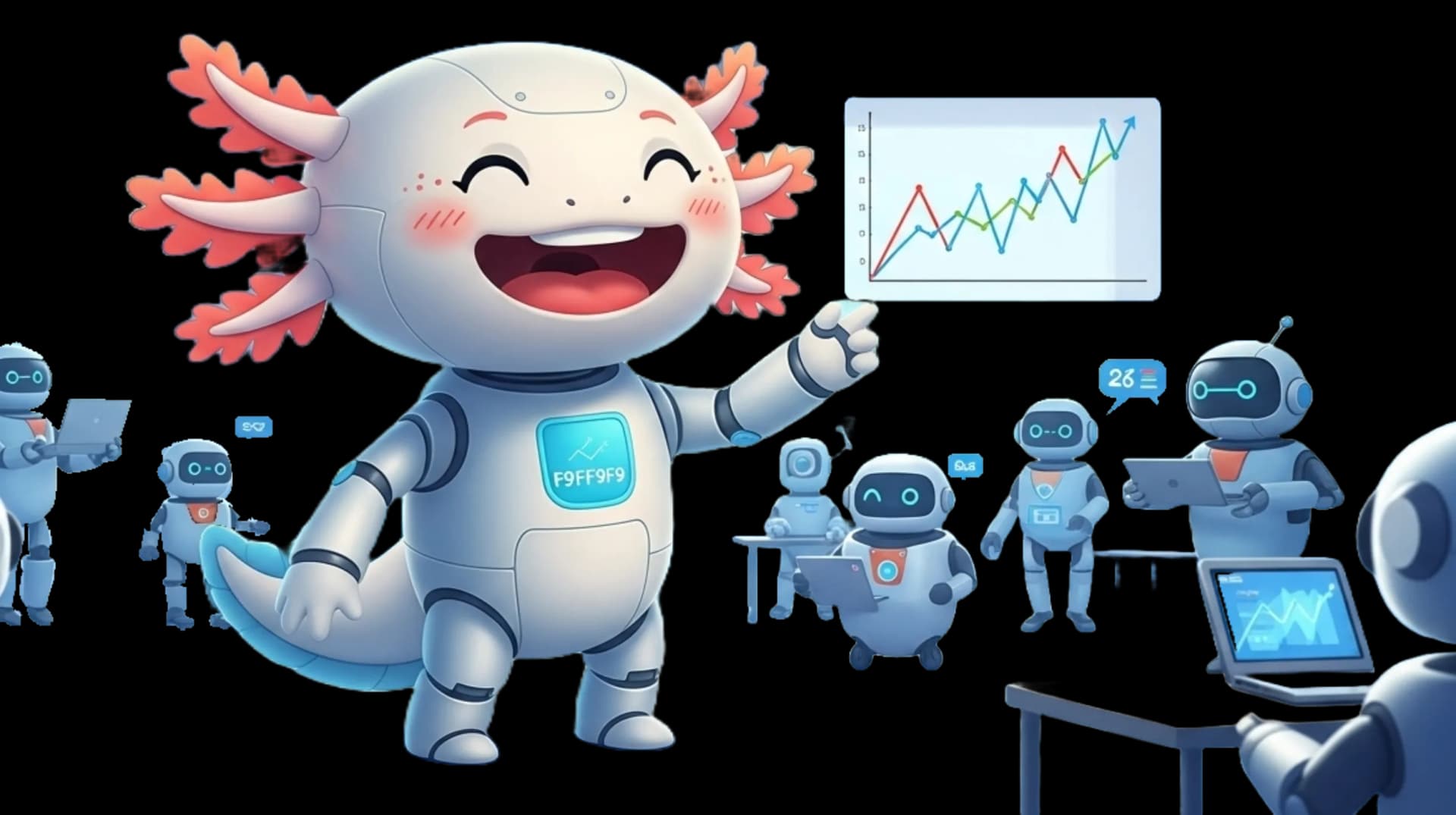 Ilustración de un agente IA optimizando operaciones y analizando datos